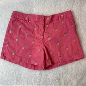 British khaki shorts pink with pineapples Size 10